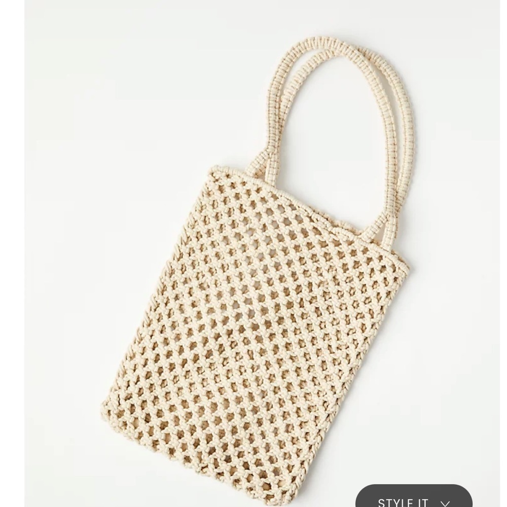 Braided Market Tote Bag New Ivory Cream Color